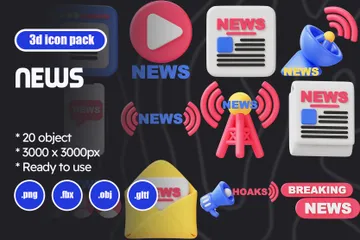 News 3D Icon Pack