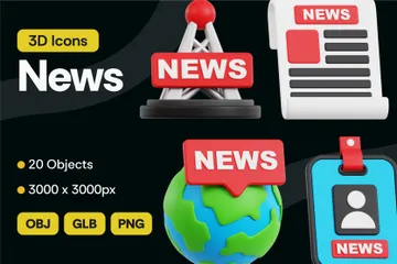 News 3D Icon Pack