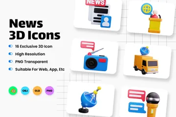 News 3D Icon Pack