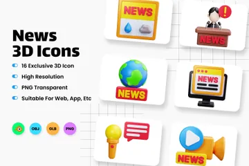 News 3D Icon Pack