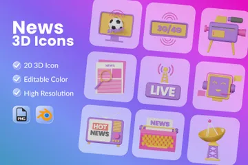 News 3D Icon Pack