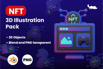 NFT Pack 3D Illustration