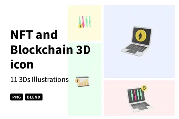 NFT et blockchain Pack 3D Icon