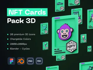 NFT-Karten 3D Illustration Pack