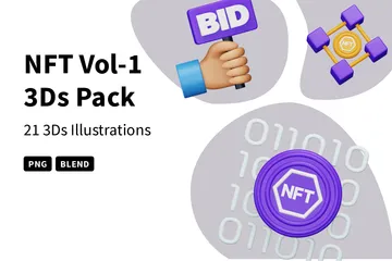 NFT Vol-1 Pacote de Icon 3D