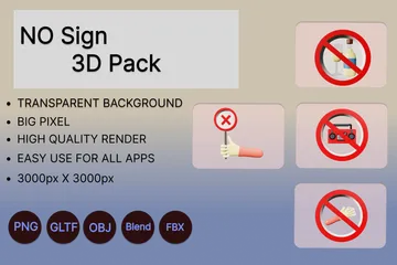 No Sign 3D Icon Pack