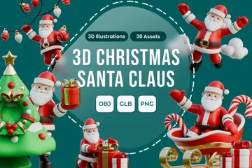 Noël Père Noël Pack 3D Illustration