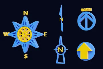 North Symbol 3D Icon Pack