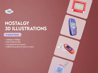 Nostalgia Objects 3D Icon Pack