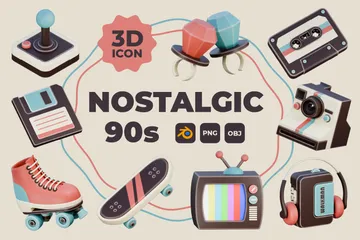 Años 90 nostálgicos Paquete de Icon 3D