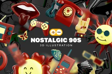 Nostálgicos anos 90 Pacote de Icon 3D