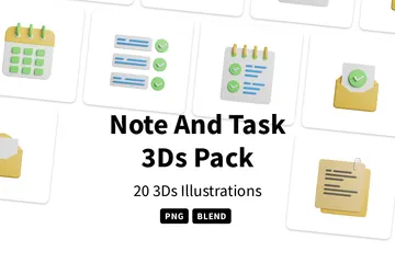 Nota y tarea Paquete de Icon 3D