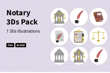 Notary 3D Icon Pack