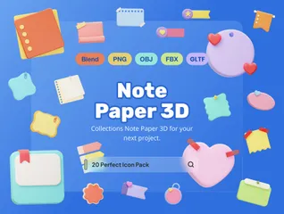 Note Paper 3D Icon Pack