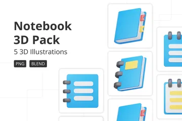 Notebook 3D Icon Pack