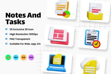 Notes And Tasks 3D Icon Pack