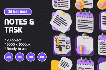 Notes & Task 3D Icon Pack