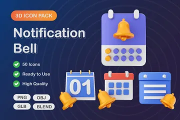 Sino de notificação Pacote de Icon 3D