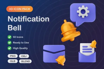 Sino de notificação Pacote de Icon 3D