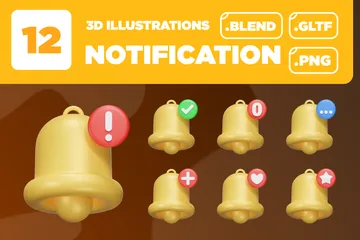 Notificação Ver. 01 Pacote de Icon 3D