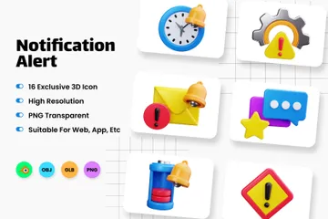 Alerta de notificación Paquete de Icon 3D