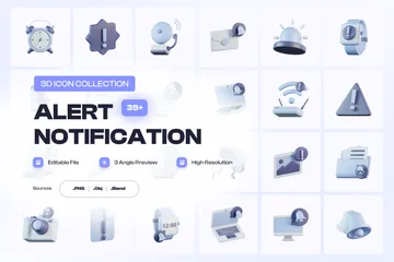 Alerta y notificación Paquete de Icon 3D