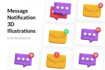 Notificación de mensajes Paquete de Illustration 3D