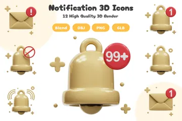 Notificaciones Paquete de Icon 3D