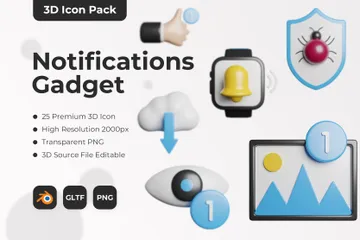 Gadget de Notificações Pacote de Icon 3D