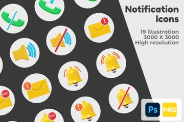 Notification 3D Illustration Pack