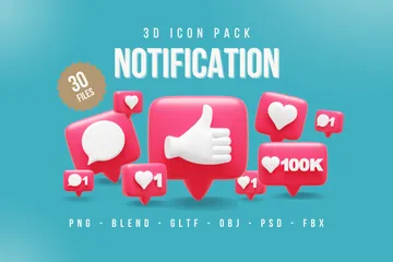 Notification 3D Icon Pack