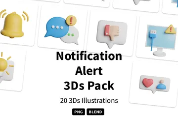 Notification Alert 3D Icon Pack