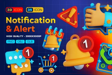 Notification et alerte 3D Icon Pack