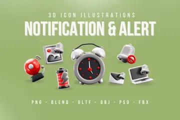 Notification And Alert 3D Illustration Pack