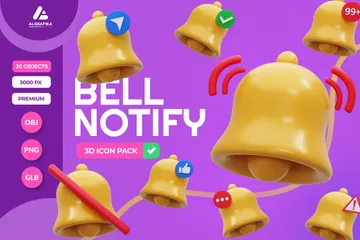 Notification Bell 3D Icon Pack