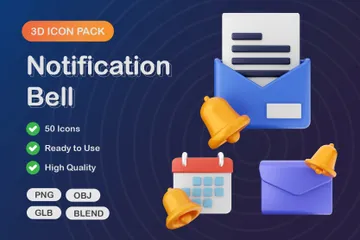 Notification Bell 3D Icon Pack