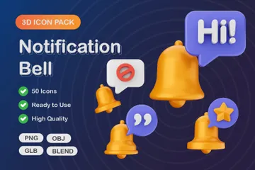 Notification Bell 3D Icon Pack