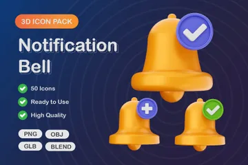 Notification Bell 3D Icon Pack