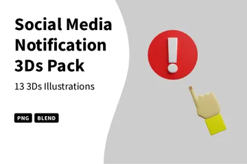 Notification sur les réseaux sociaux Pack 3D Icon