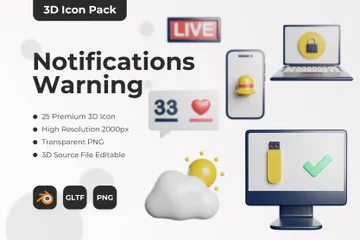 Avertissement de notifications Pack 3D Icon