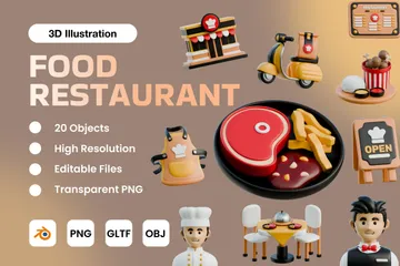 Alimentation Restaurant Pack 3D Icon