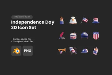 Jour de l'Indépendance des États-Unis Pack 3D Icon