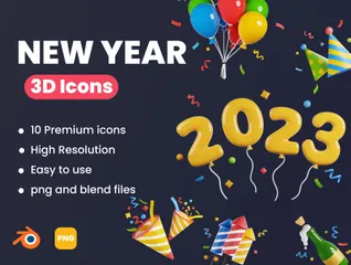 Nouvelle année Pack 3D Icon