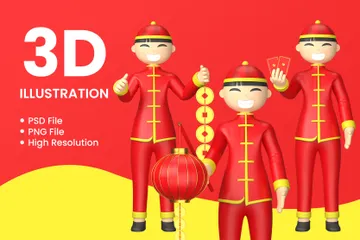 Nouvel An chinois Pack 3D Illustration