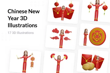 Nouvel An chinois Pack 3D Illustration