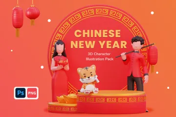 Nouvel An chinois Pack 3D Illustration