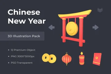 Nouvel An chinois Pack 3D Illustration