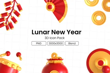 Nouvelle année lunaire Pack 3D Icon