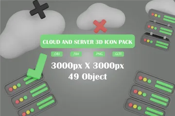 Nube y servidor Paquete de Icon 3D