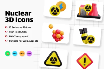 Nuclear Pacote de Icon 3D